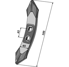 Soc de cultivateur 300 x 45 mm adaptable 