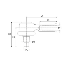 Rotule gauche/droite pour tracteur CASE IH 0707110040 adaptable