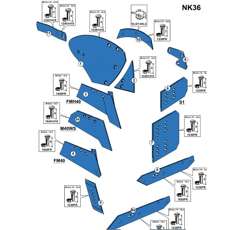 Versoir gauche pour charrue FROST NK36HL|50520 adaptable - BlackSteel©