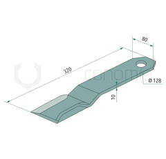 Couteau pour broyeur 320mm LECKRON adaptable 