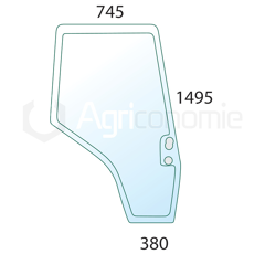 Vitre de porte Dr. de machine agricole MASSEY FERGUSON 3804658M1 adaptable
