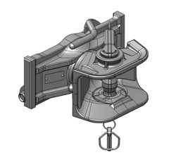 Zugmaul manuell,W= 325 S26, Ø 38 mm Bolzen, CH-I, Schwarz    