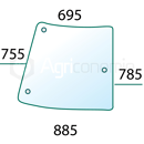 Vitre de coin droite de machine agricole JOHN DEERE R201575 adaptable