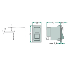 Interrupteur à bascule avec blocage HELLA pour CASE IH 511001 adaptable