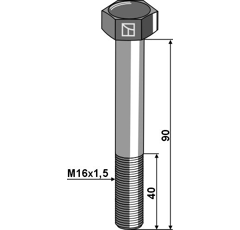 Boulon M16x1,5 x 90 pour broyeur DRAGONE adaptable - Blacksteel©