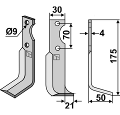 Lame droite pour Fraise/Rotavator AGRIA 25498 adaptable -