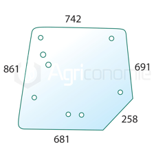 Heckscheibe links f. Landmaschine MASSEY FERGUSON 3715438M1 - Nachbau
