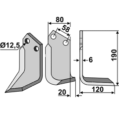 Fräsmesser Rechts 190 x 80 Sauerburger Nachbau