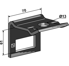 Bride de fixation pour 50 x 15 x 13 mm adaptable BlackSteel©
