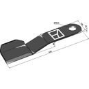 Fléau droit à ailettes 620 mm pour broyeur BEDNAR KM060134 adaptable