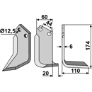 Fräsmesser Rechts 174 x 60 Celli Nachbau