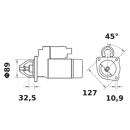 Anlasser IS 1200 / 12.0V 4.20KW Z10 Mahle-Iskra-Letrika 10 Zähne