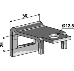 Bride de fixation pour dent 50 x 15 mm adaptable BlackSteel©