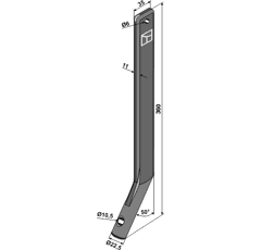 Dent 360 x 35 mm pour herse adaptable - BlackSteel©