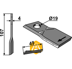 Couteau pour faucheuse PÖTTINGER 434986 adaptable - Blacksteel©