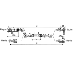 Chaine stabilisateur Ø 12 mm manille / manille