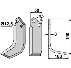Fräsmesser Rechts 190 x 50 Nibbi Bruno Nachbau