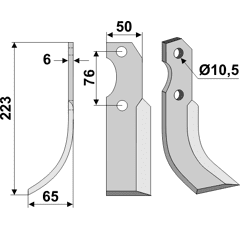 Fräsmesser Links 223 x 50 Barbieri Nachbau