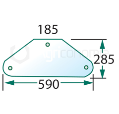 Vitre arrière pour machine agricole CASE IH 3224315R1 adaptable