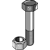 Boulon à tête hexagonale M12x1,25X45 avec écrou à freinage interne adaptable - Blacksteel©