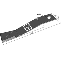 Couteau gauche pour broyeur MC CONNEL 00764679 adaptable - Blacksteel©