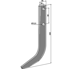 Fräshaken für Reihenfräse GRU03 Grimme, Gruse Nachbau