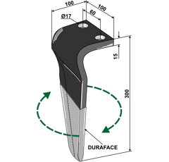 Kreiseleggenzinken,  beschichtet - rechts RHMAS50RD RH  Maschio