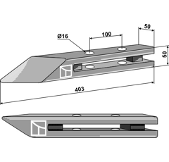 Bison-Scharspitze - Rechte Ausführung - passend zu CW650.017100