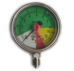 Manometer, 0/8/25 bar, R1/4" unten, Ø 63 mm