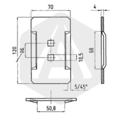 Grattoir acier 120 x 70 x 3 mm 29743 adaptable