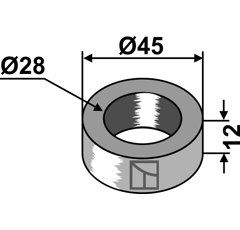Rondelle 45x12x28 pour broyeur VOGEL & NOOT adaptable - Blacksteel©