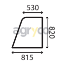 Vitre de porte superieuregauche - plate - teintee pour téléscopique JCB 334/Y2941 adaptable