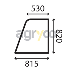 Vitre de porte superieuregauche - plate - teintee pour téléscopique JCB 334/Y2941 adaptable