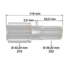 Arbre pour tracteur DEUTZ FAHR - JOHN DEERE 04349974 - 4349974 - 5214382 adaptable