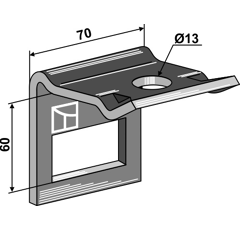 Halter für Zinken 45x10 - 252552 - 430700 - 419203 | Väderstad - Nachbau