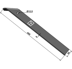 Lame droite 60 mm de cultivateur KERNER adapt. BlackSteel©