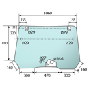 Windschutzscheibe zum Öffnen gewölbt und getönt für Traktor DEUTZ 001439670N Nachbau