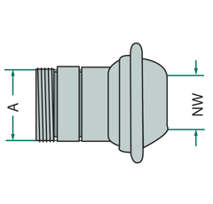 Raccord mâle filetage mâle Ø 150 mm - 6 adaptable