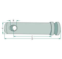 Piton catégorie 2 - Ø 25 mx 128 mm adaptable