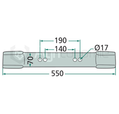 Couteau droit pour faucheur 550mm HERMES adaptable 