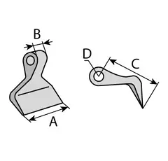Marteau pour broyeur MASCHIO M07400950 adaptable 