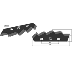 Couteau pour mélangeuse KUHN A5306460 adaptable - Blacksteel©