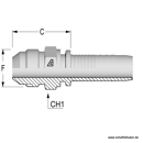 Pressnippel JIC 1/16"-12UNF DN161116JICAG Alfagomma