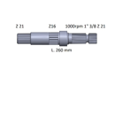 Arbre de prise de force 260 mm pour machine agricole JOHN DEERE T30803 adaptable