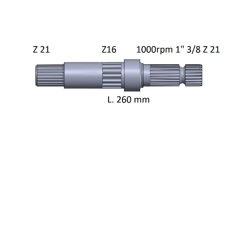Arbre de prise de force 260 mm pour machine agricole JOHN DEERE T30803 adaptable