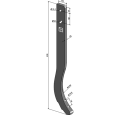 Dent de cultivateur 680 x 60 mm adaptable - Blacksteel©