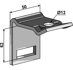 Halter für Zinken 50 mm Nachbau  