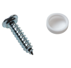 Kennzeichenblechschraube 5,6x22 mit weißer PVC-Kappe - 100 Stk.