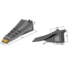 Schar für Tiefenlockerer-Zinken - Hartmetall - Evers Agro - Nachbau