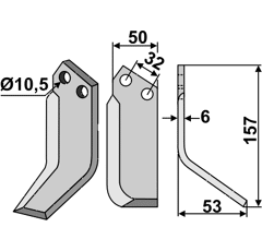 Fräsmesser Rechts 157 x 50 Pasquali Nachbau
